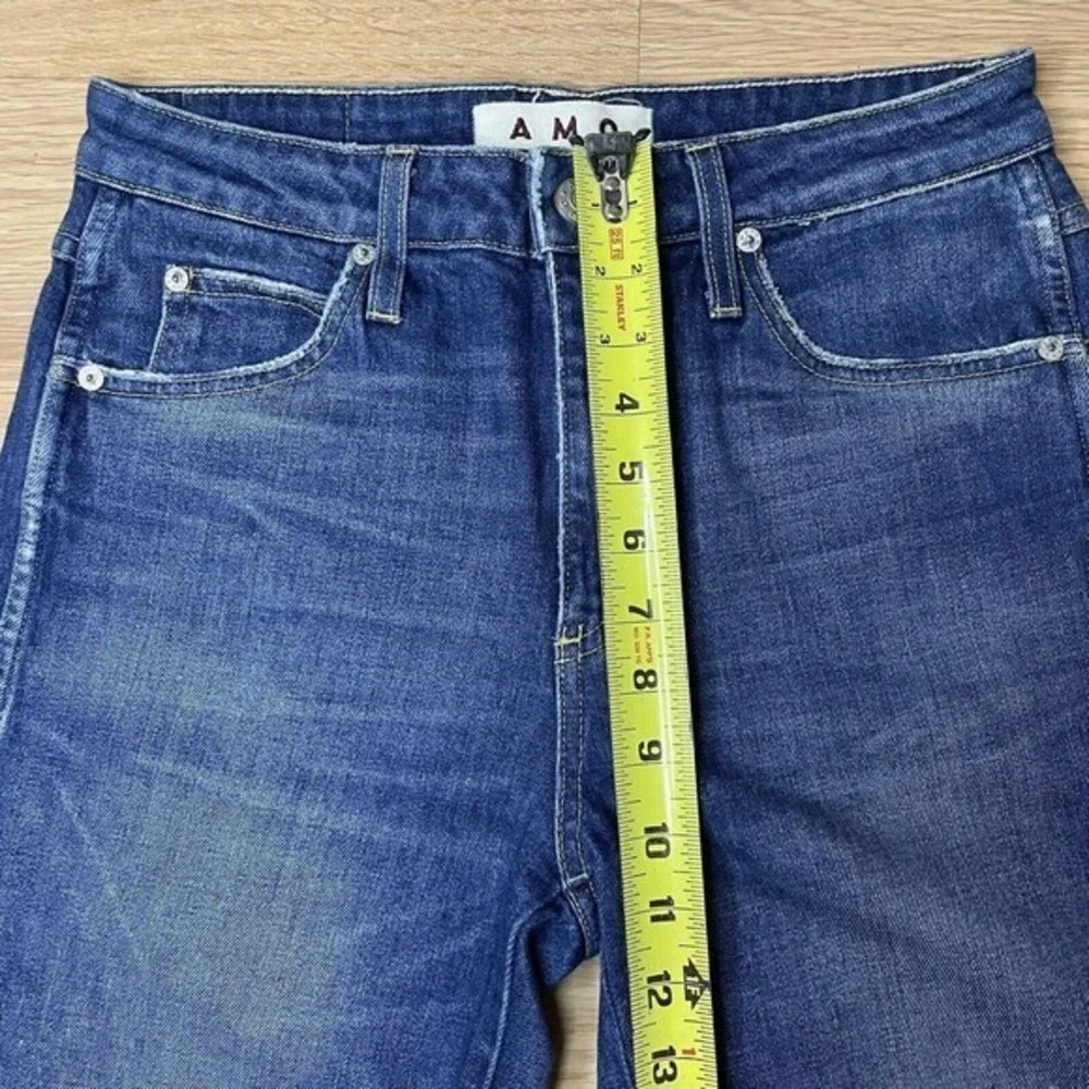 AMO Jeans Size 28 High Rise Stix Crop Rambler Made In USA Distressed Medium Blue - Picture 4 of 8